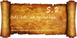 Sükösd Urzulina névjegykártya